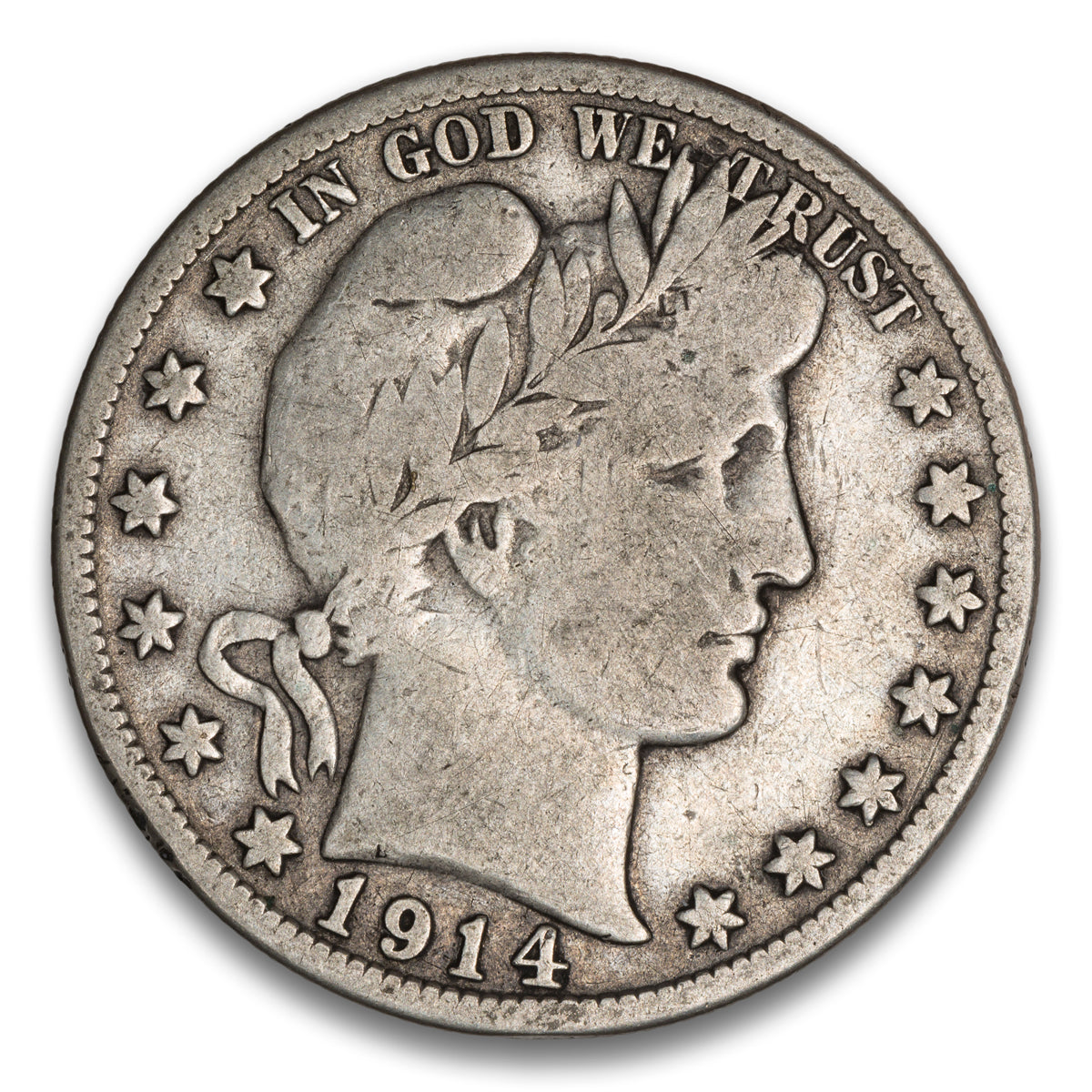 US 50 Cent Barber 1914S VG-10