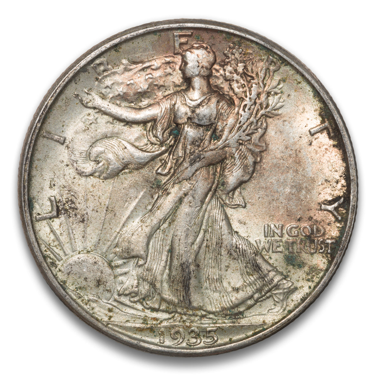US 50 Cent Walking 1935D AU-55