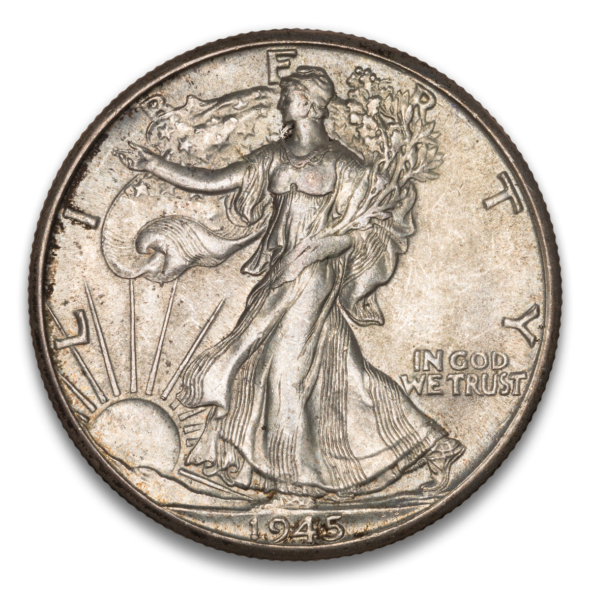 US 50 Cent Walking 1945D AU-58