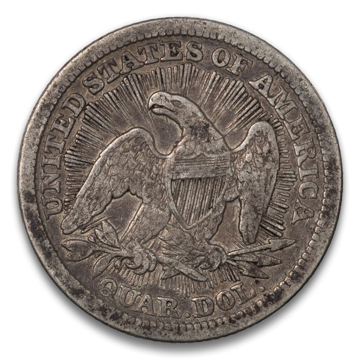 US 25 Cent Seated Arrows & Rays 1853 VF-20
