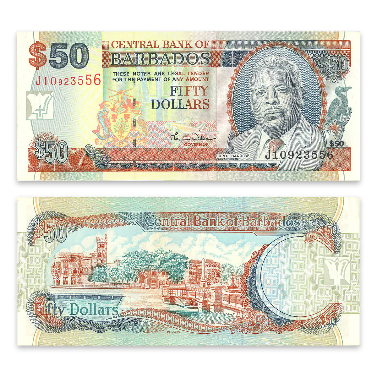 Barbados 50 Dollars 2000 P# 64 AU-50
