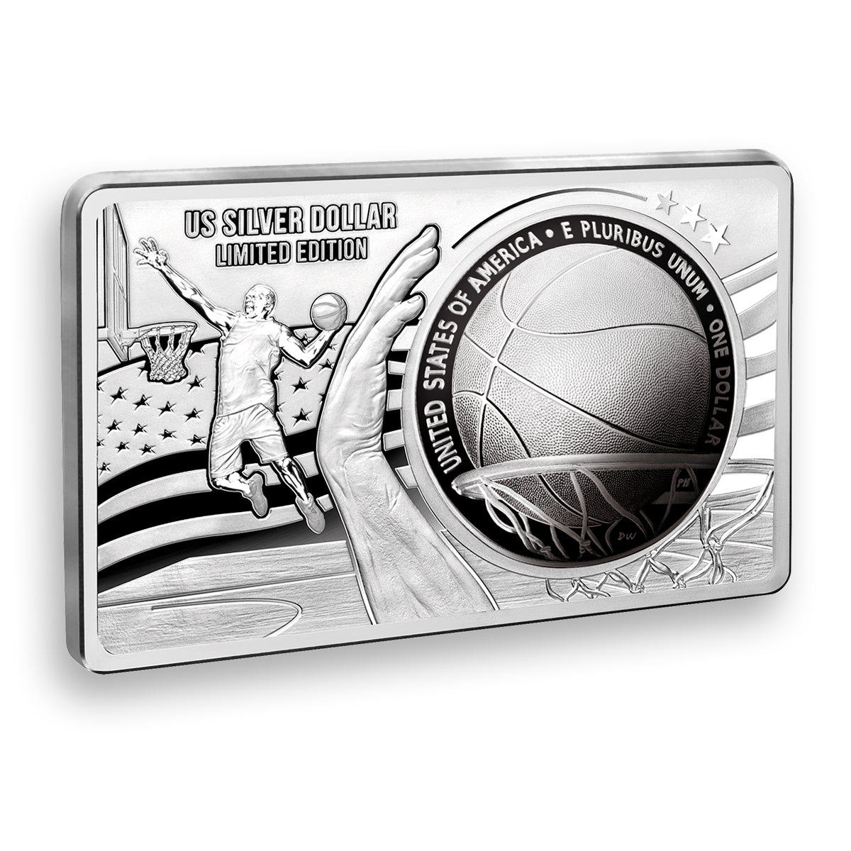 US 2020 $1 Basketball Hall of Fame 60th Anniversary - Pure Silver Bar and Coin