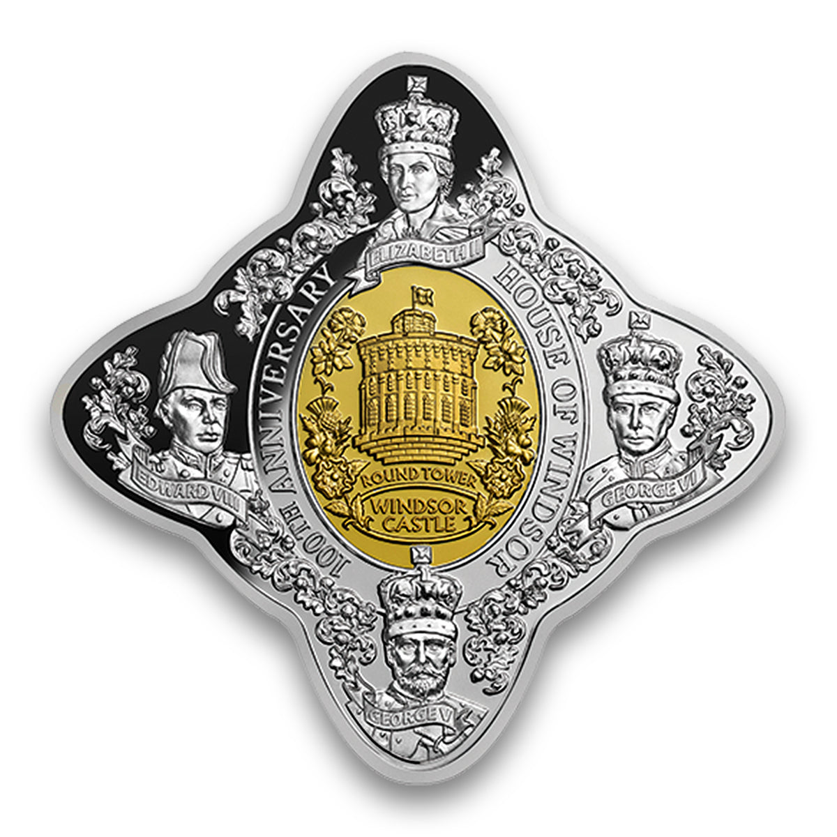 2017 $1 House of Windsor 100th Anniversary - Pure Silver Shaped Coin