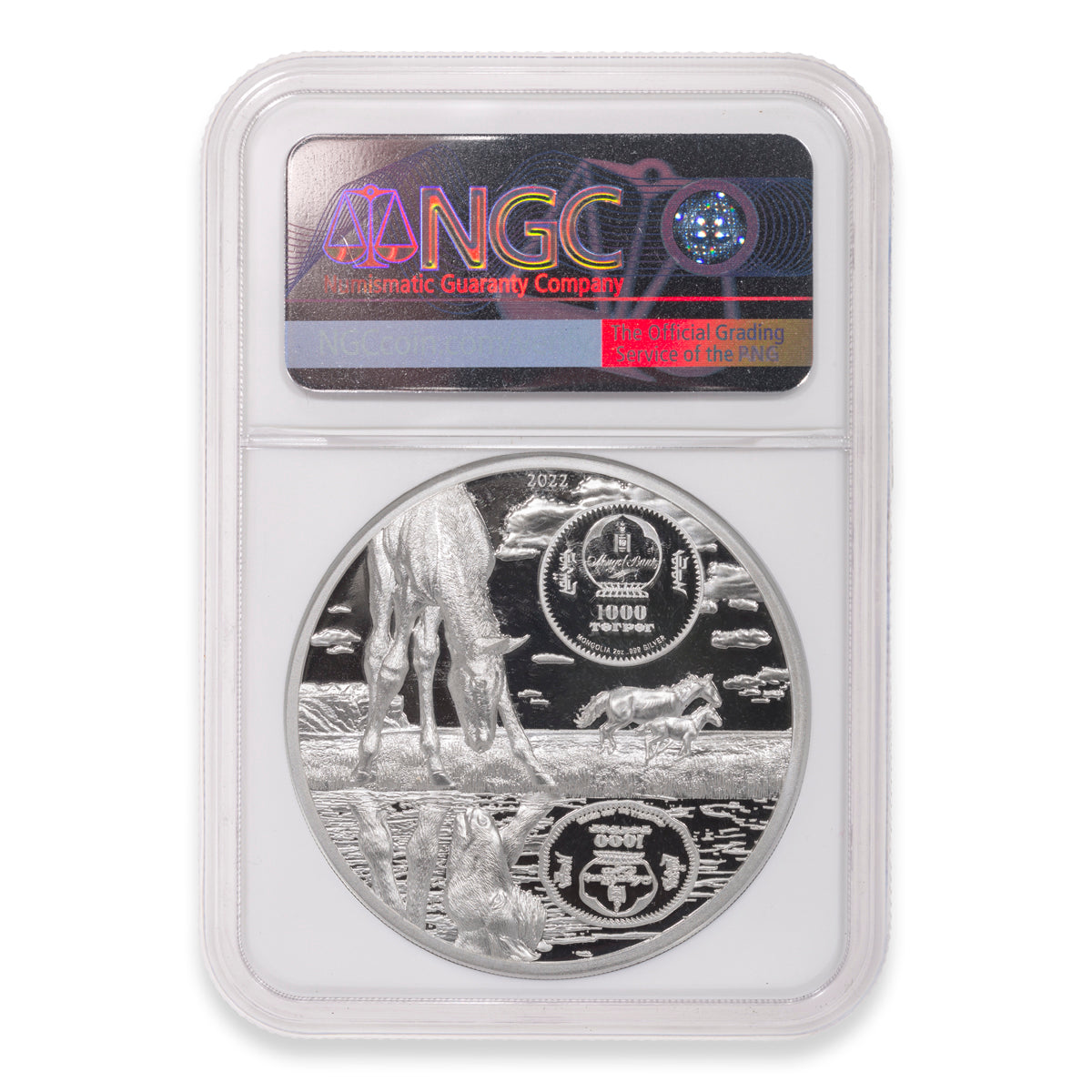 2022 1000 Togrog Stallion Growing Up - Pure Silver Coin