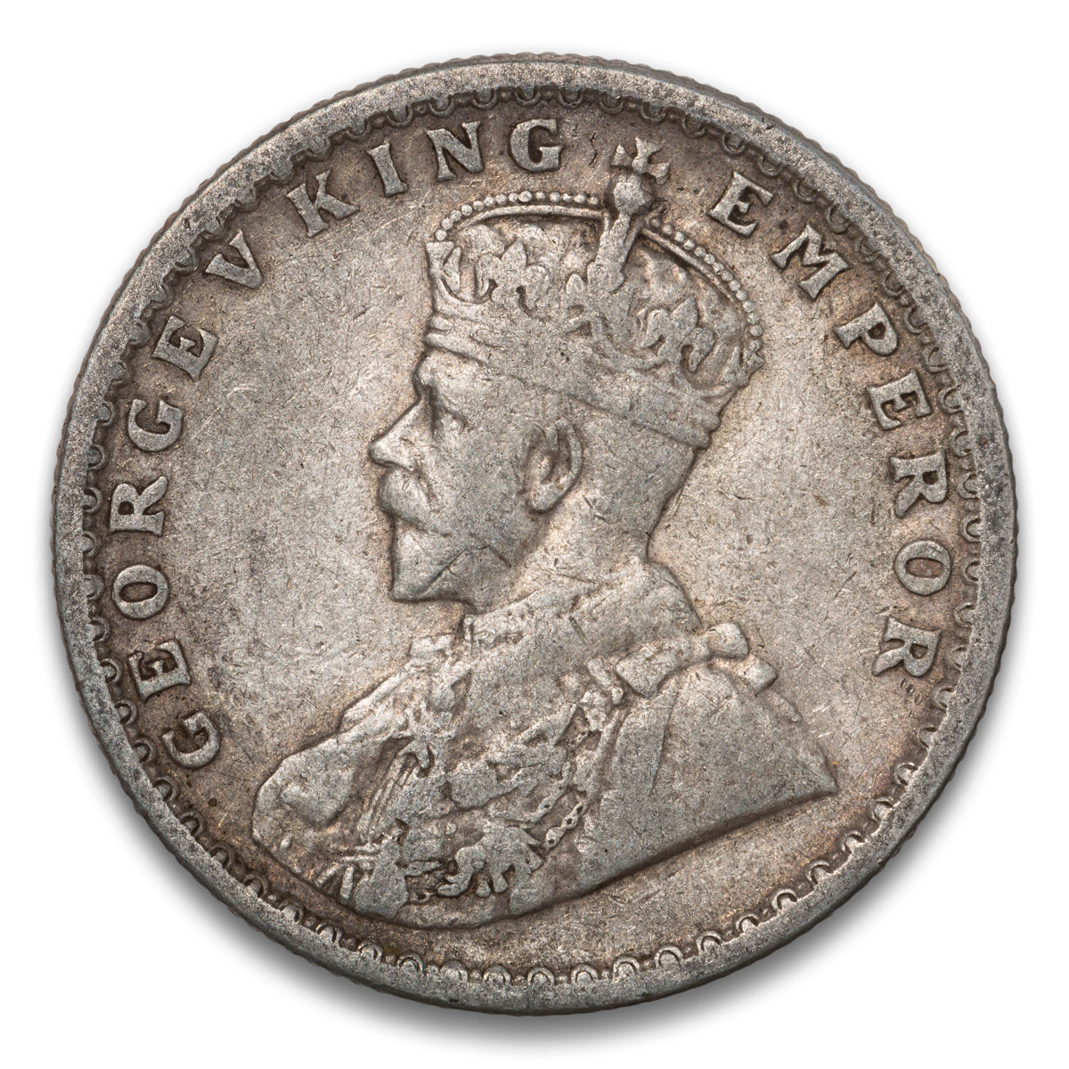 India Silver 1/2 Rupee 1913