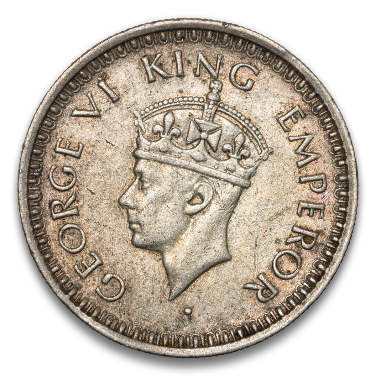 India Silver 1/4 Rupee 1944