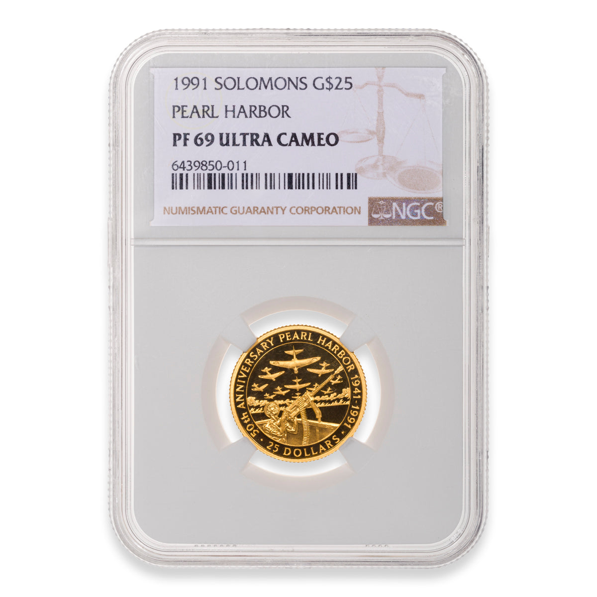 1991 25 Dollars 50th Anniversary of Pearl Harbour - Pure Gold Coin
