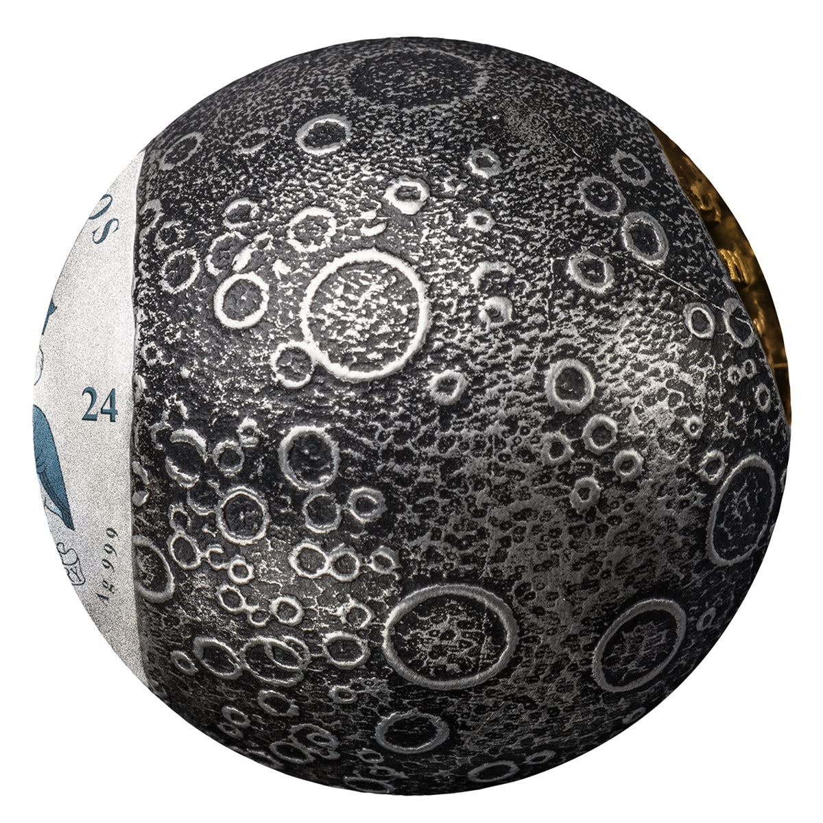 2024 $5 55th Anniversary Moon Landing - Pure Silver Spherical Coin