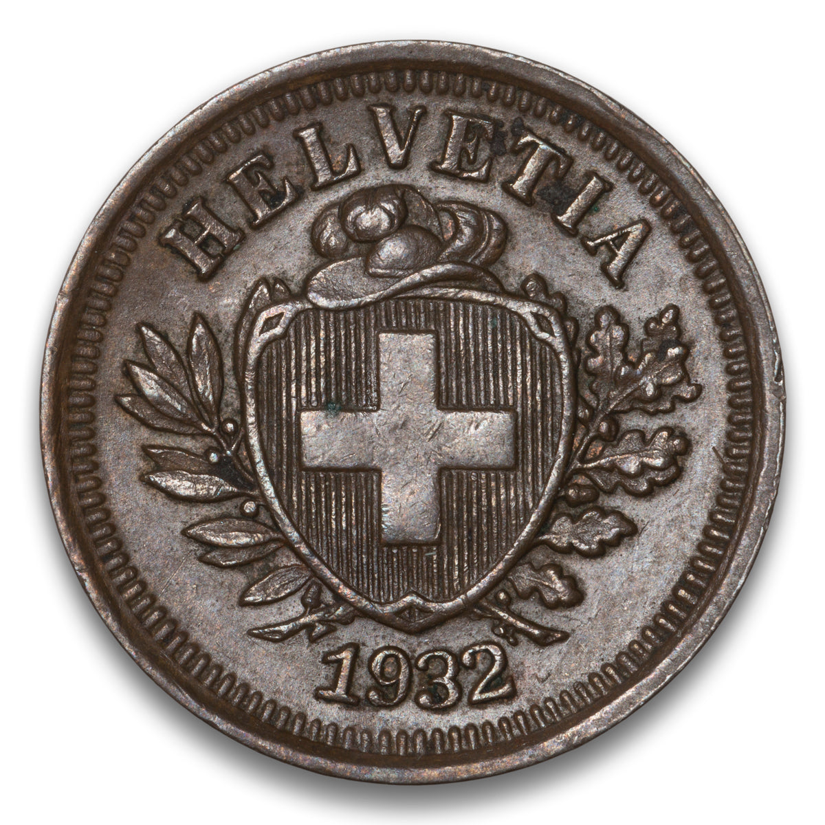 Switzerland Bronze 1 Rappen 1932 B