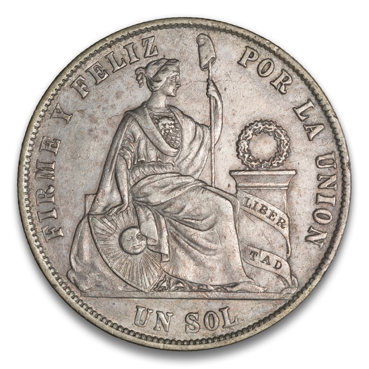 Peru Silver 1 Sol 1872 YJ