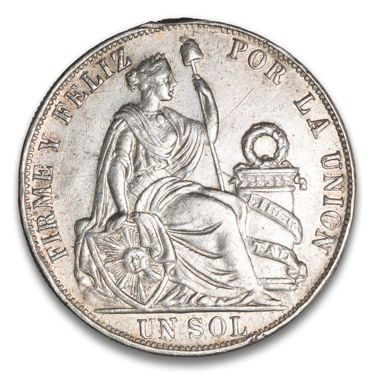 Peru Silver 1 Sol 1892 TF
