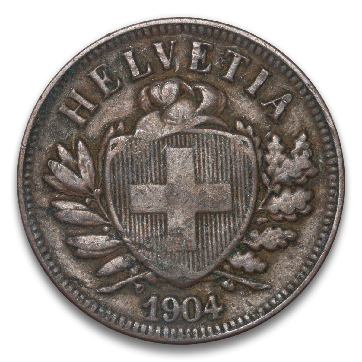 Switzerland Bronze 2 Rappen 1904 B