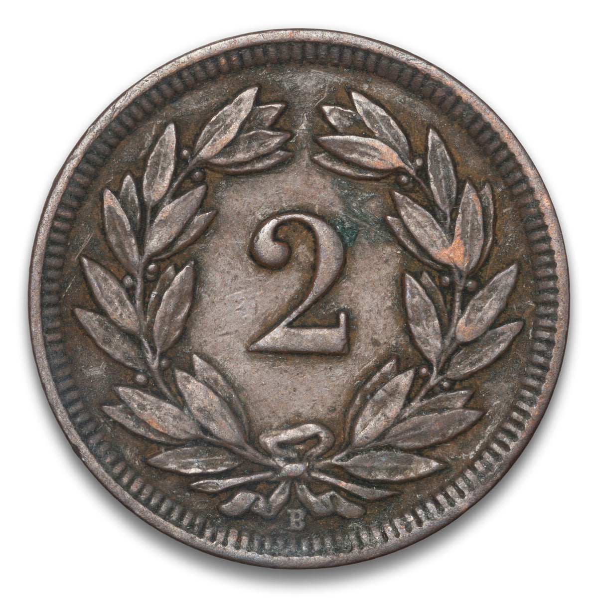 Switzerland Bronze 2 Rappen 1904 B