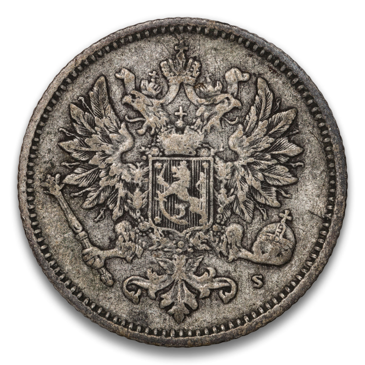 Finland Silver 50 Pennia 1872 S
