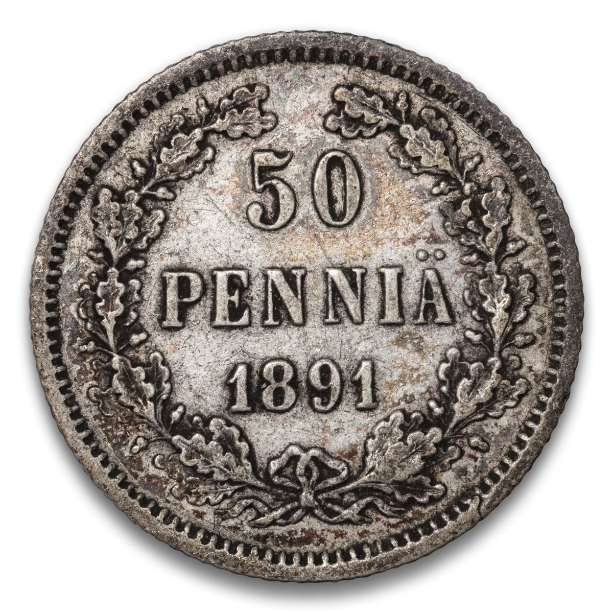 Finland Silver 50 Pennia 1891 L