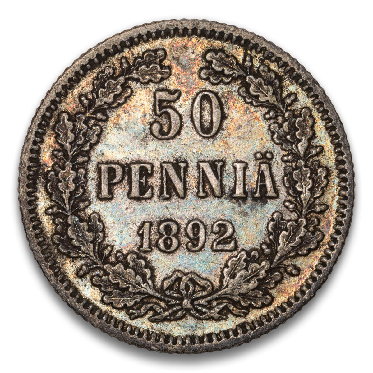 Finland Silver 50 Pennia 1892 L