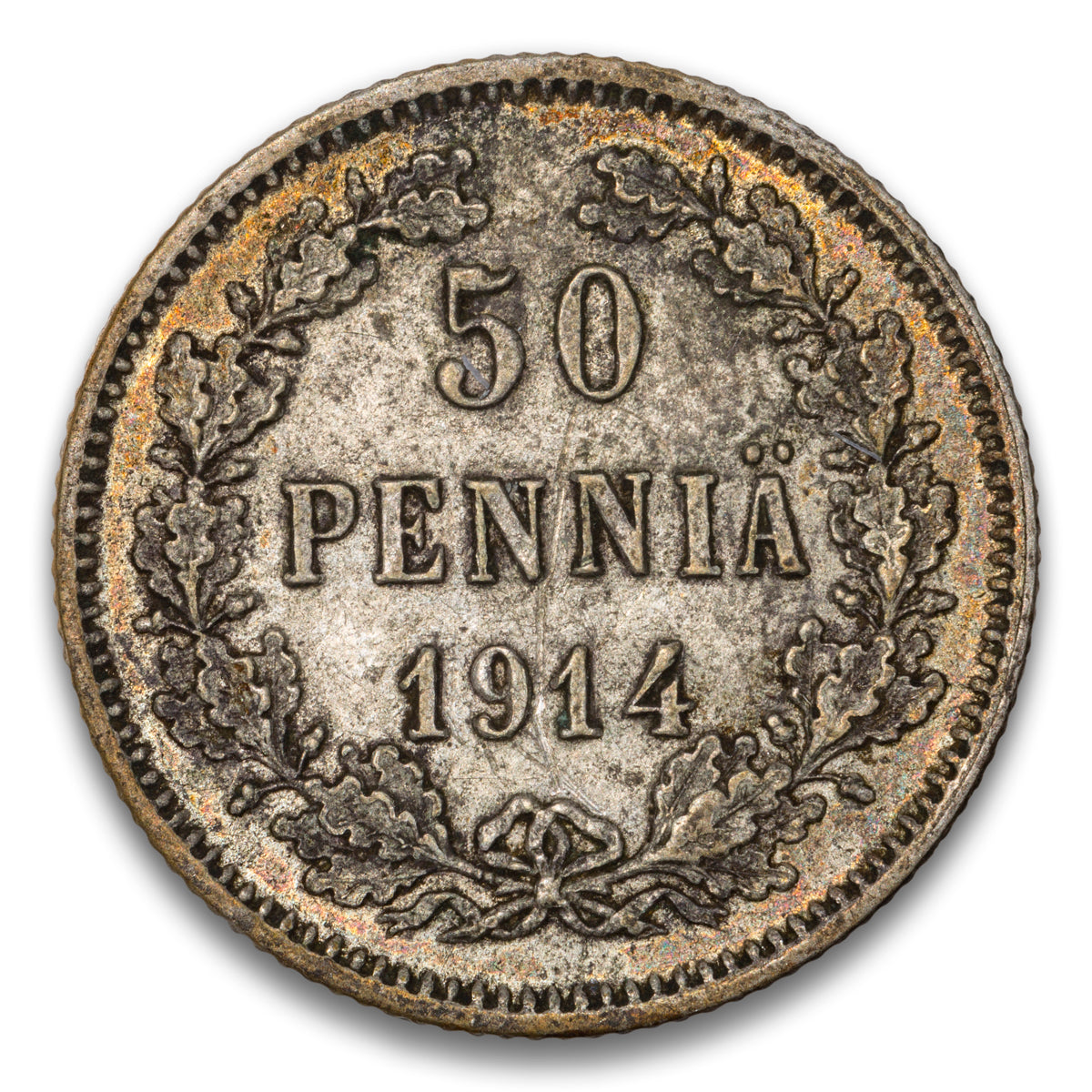 Finland Silver 50 Pennia 1914 S