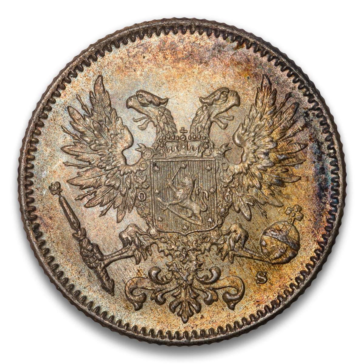Finland Silver 50 Pennia 1917 S