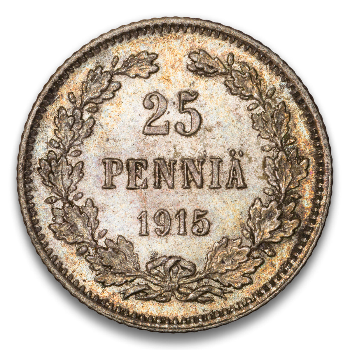 Finland Silver 25 Pennia 1915 S