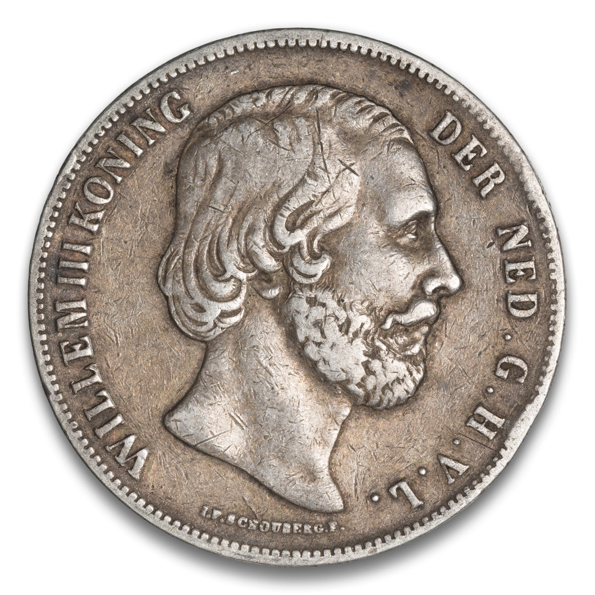 Netherlands 2 1/2 Gulden 1858