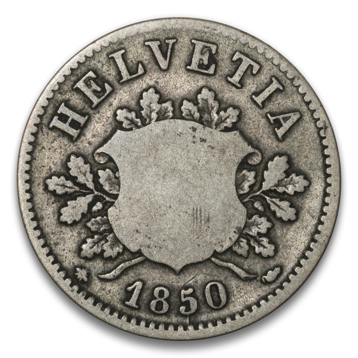 Switzerland 10 Rappen 1850 BB