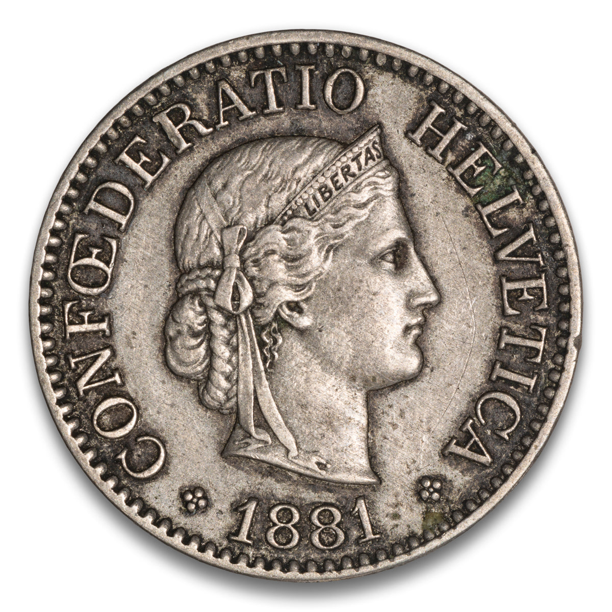 Switzerland 10 Rappen 1881 B
