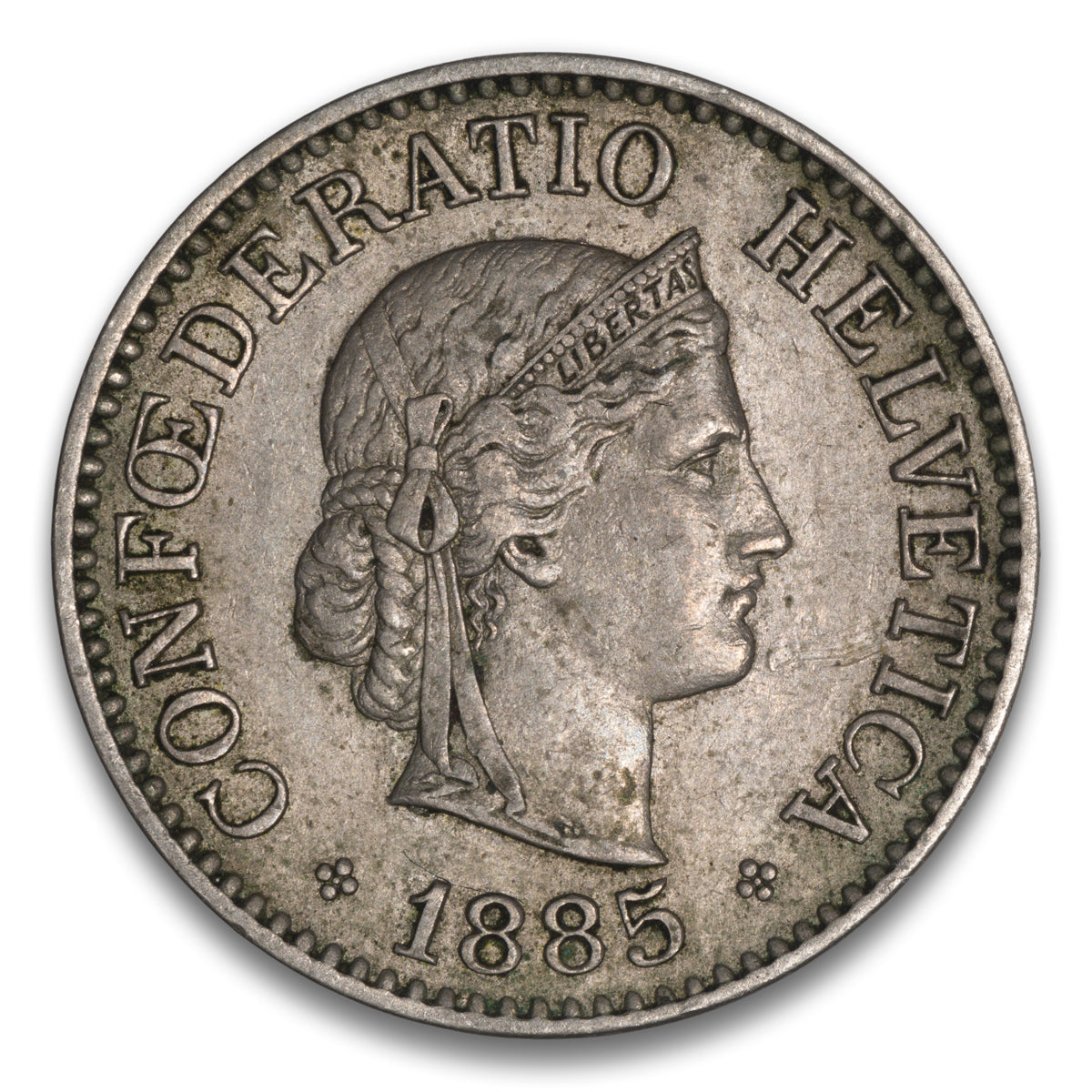 Switzerland 10 Rappen 1885 B