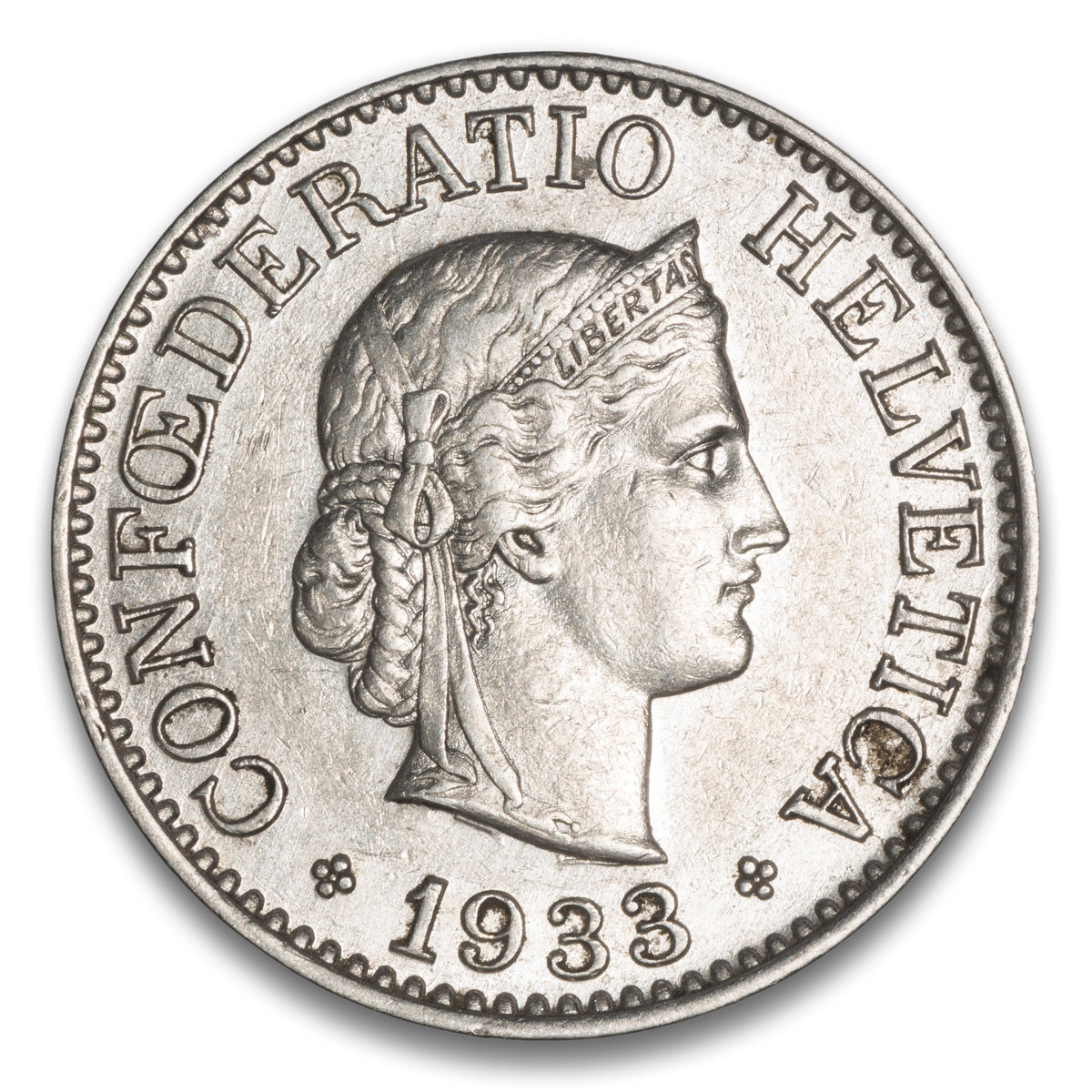 Switzerland 10 Rappen 1933 B