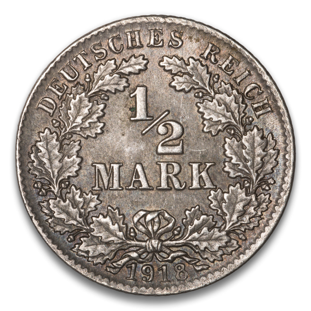 Germany 1/2 Mark 1918 D