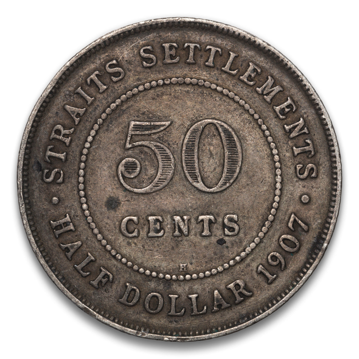Straits Settlements 50 Cents 1907 H