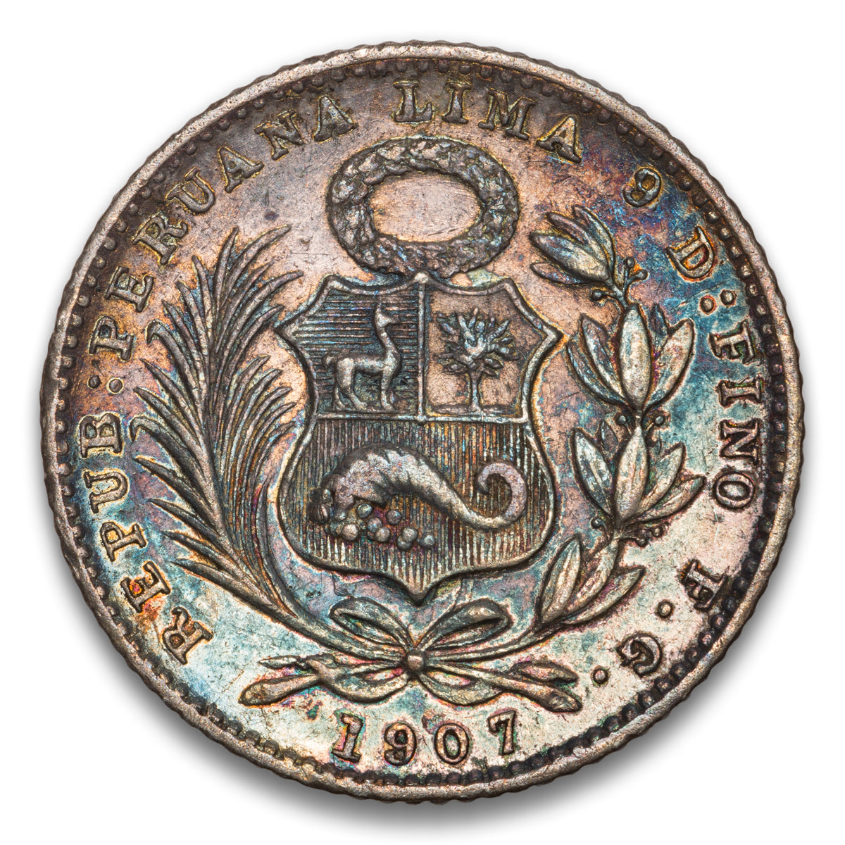 Peru 1 Dinero 1907 FG