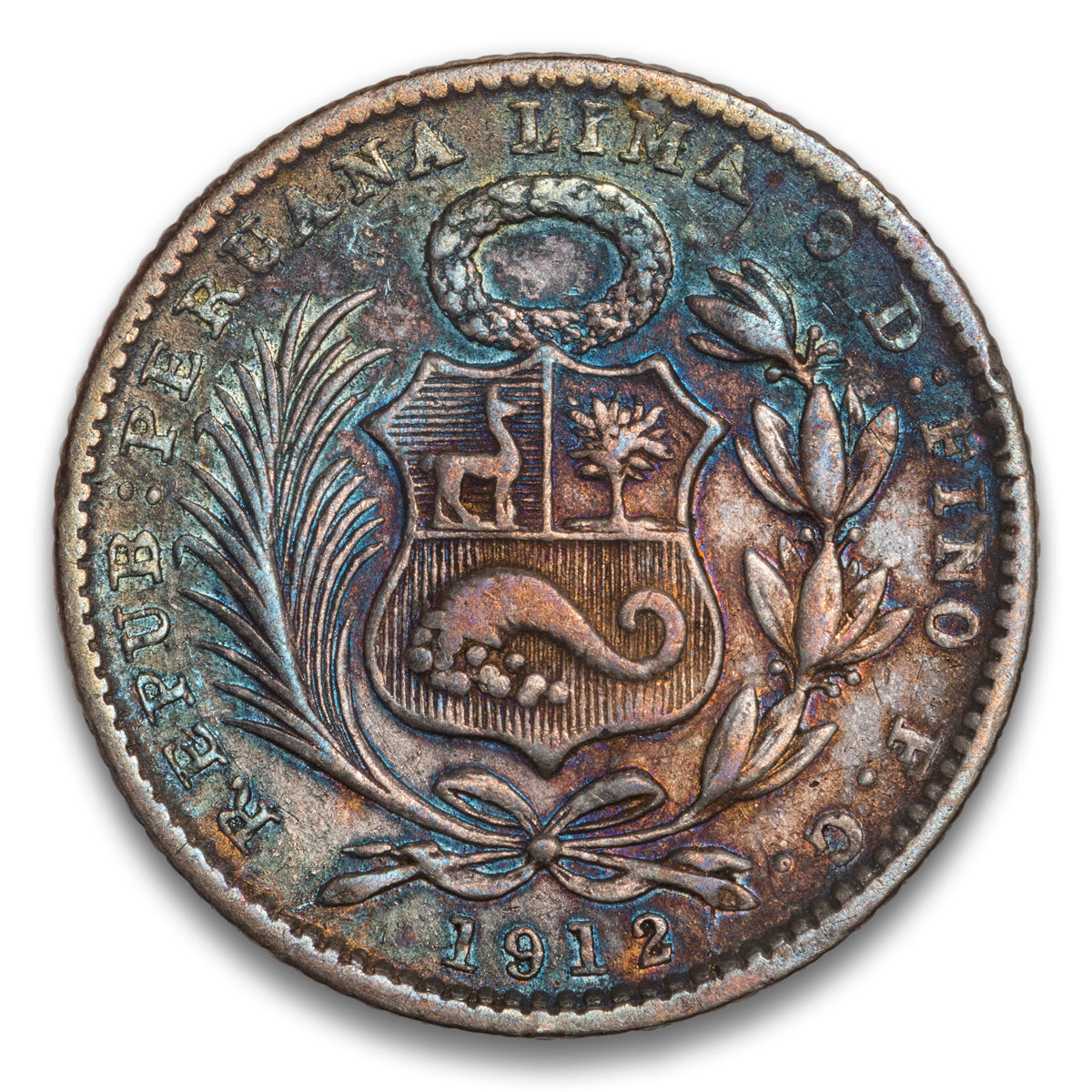 Peru 1 Dinero 1912 FG