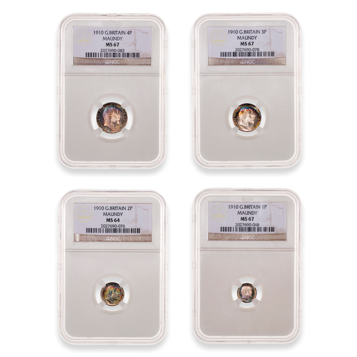 Great Britain 1910 Maundy Set NGC MS-67