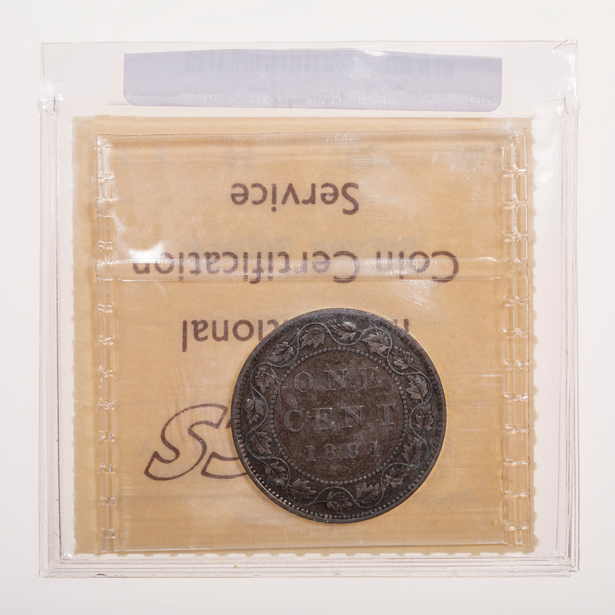 1 Cent 1891 Small Leaves Small Date ICCS F-12