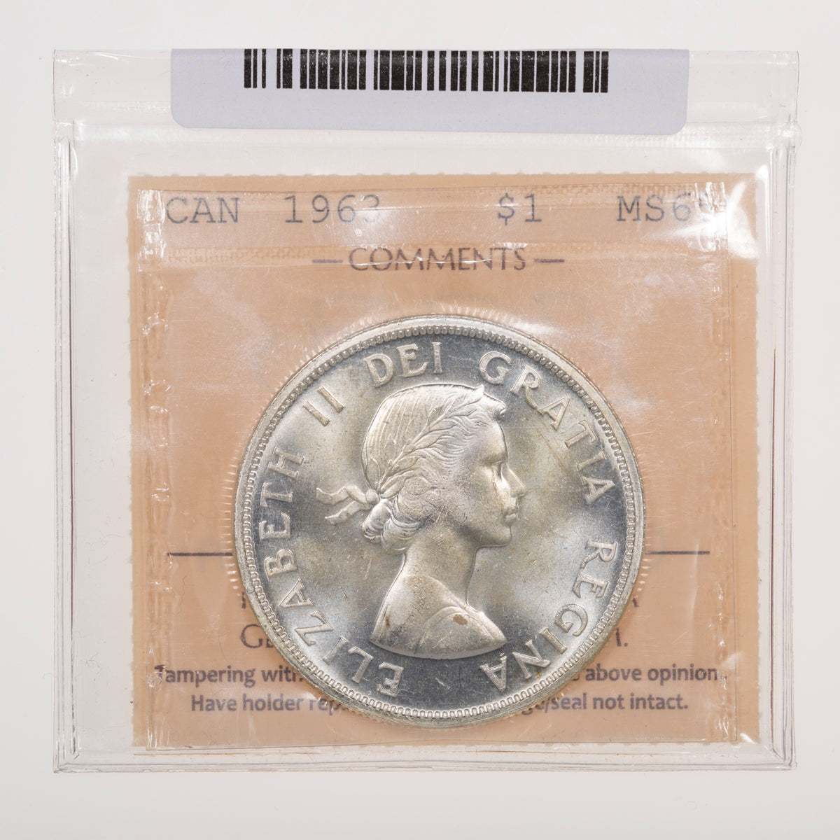$1 1963 ICCS MS-65