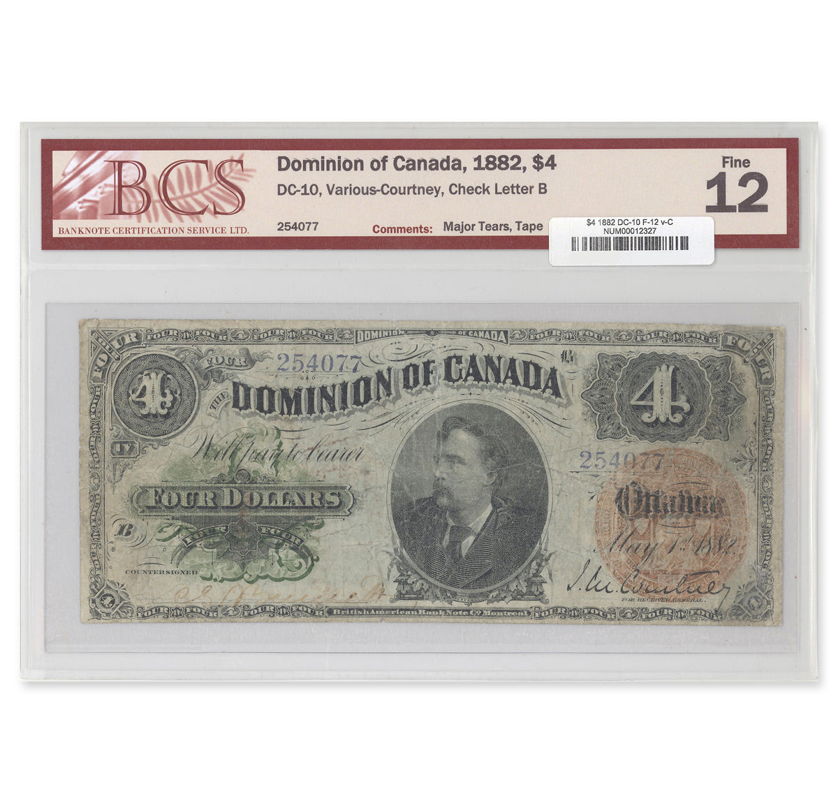 1882 $4 DC-10 various-Courtney BCS F-12