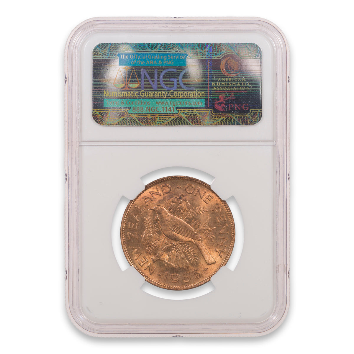 New Zealand Penny NGC MS-65 RB