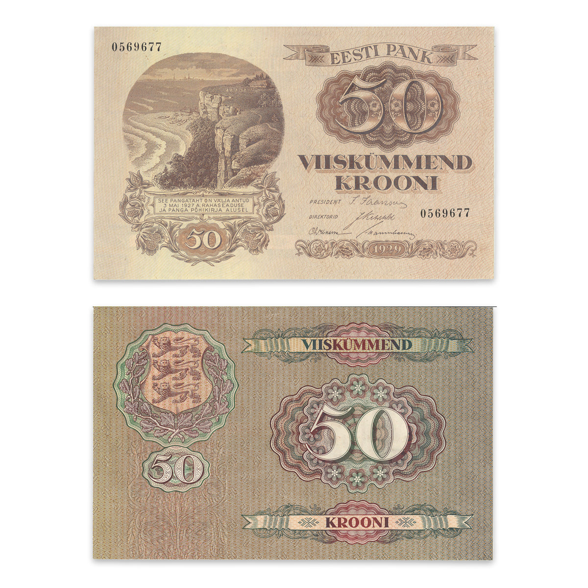 Estonia - Eesti Pank 1929 50 Krooni P# 65a UNC-60