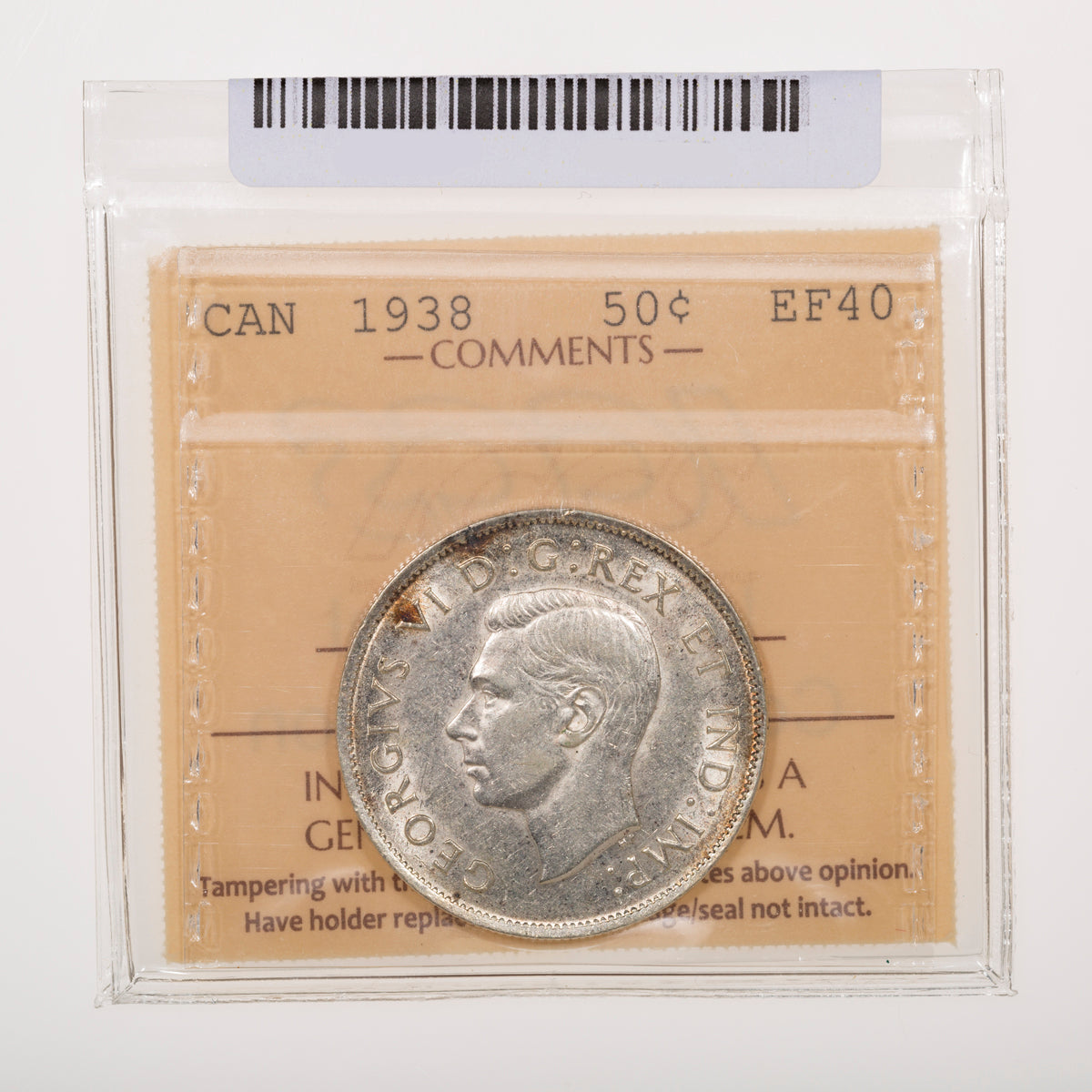 50 Cent 1938 ICCS EF-40