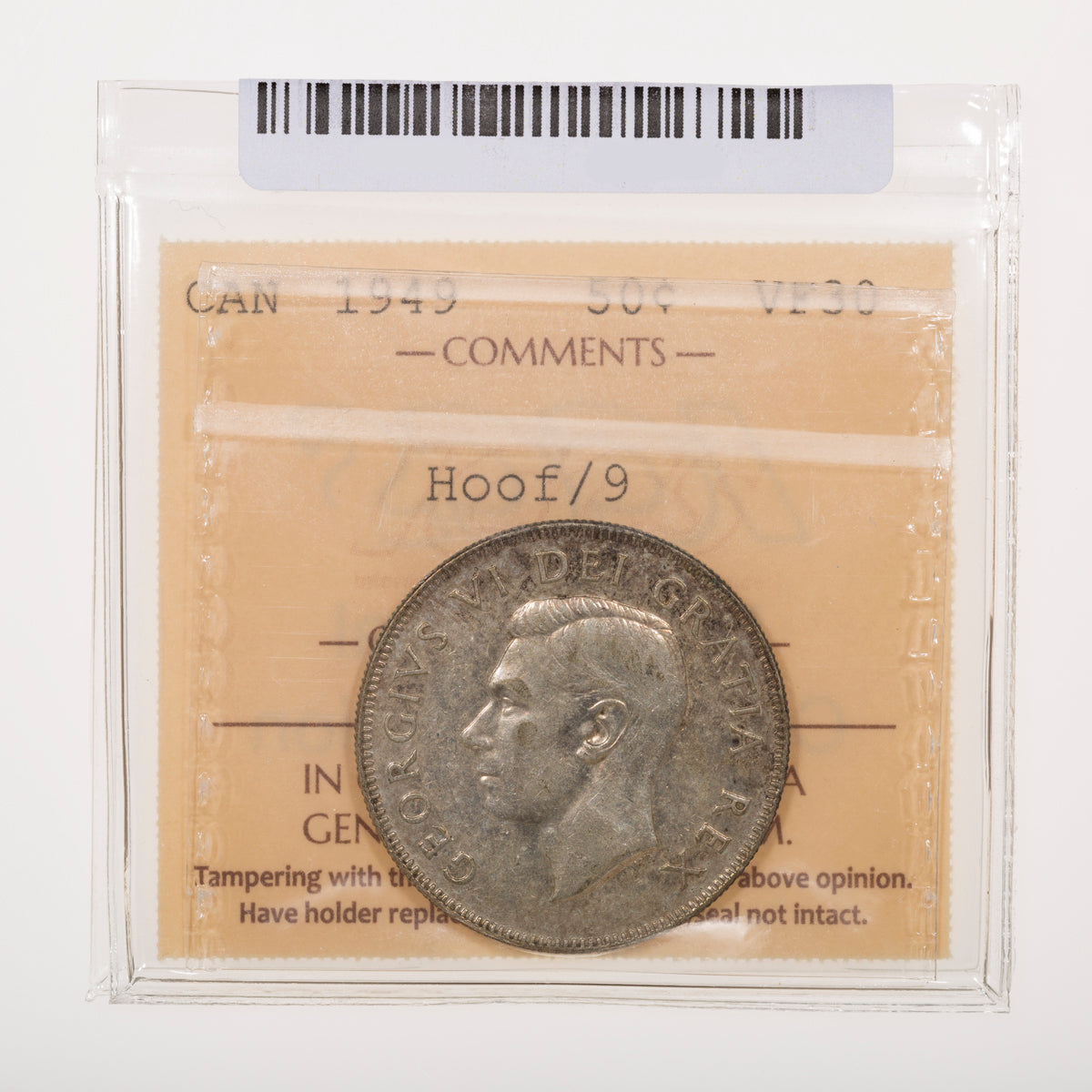50 Cent 1949 Hoof over 9 ICCS VF-30