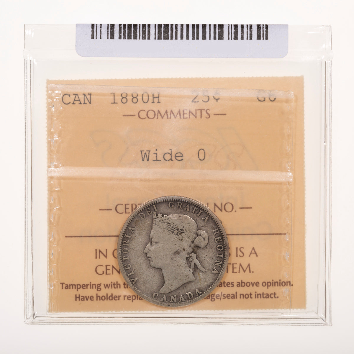 25 Cent 1880H Wide 0 ICCS G-6