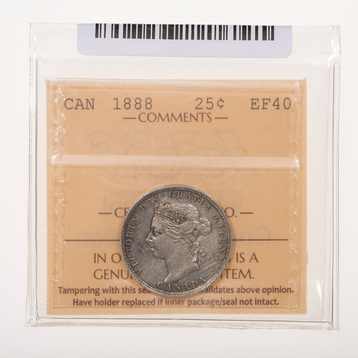 25 Cent 1888 ICCS EF-40