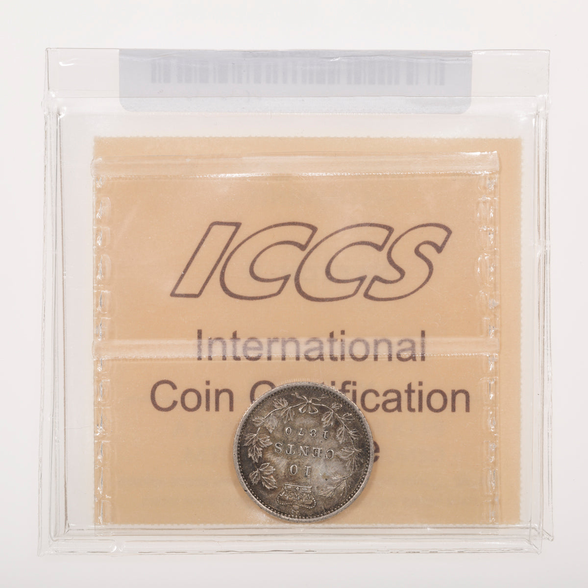 10 Cent 1870 Narrow 0 ICCS AU-50