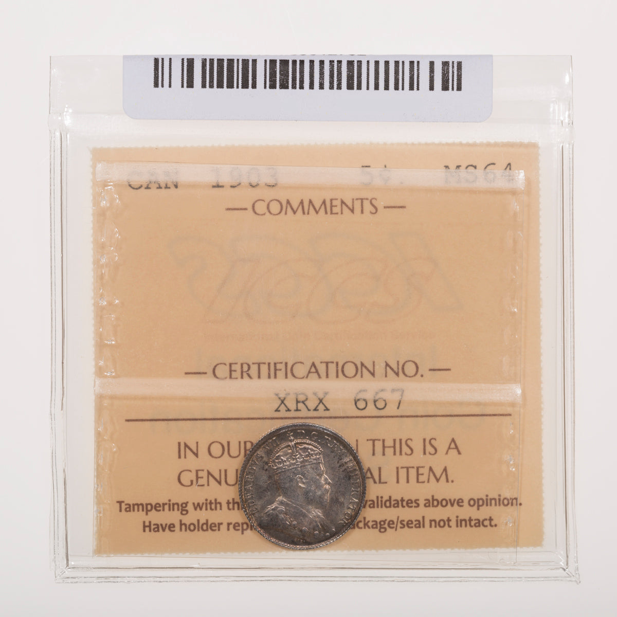 5 Cent 1903 ICCS MS-64
