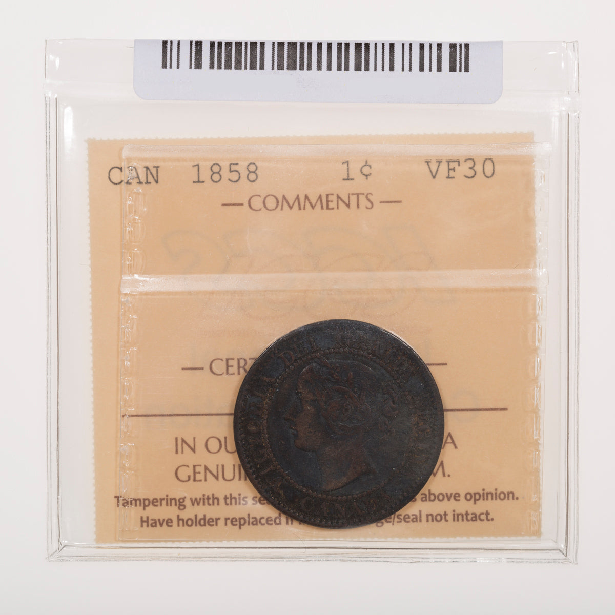 1 Cent 1858 ICCS VF-30