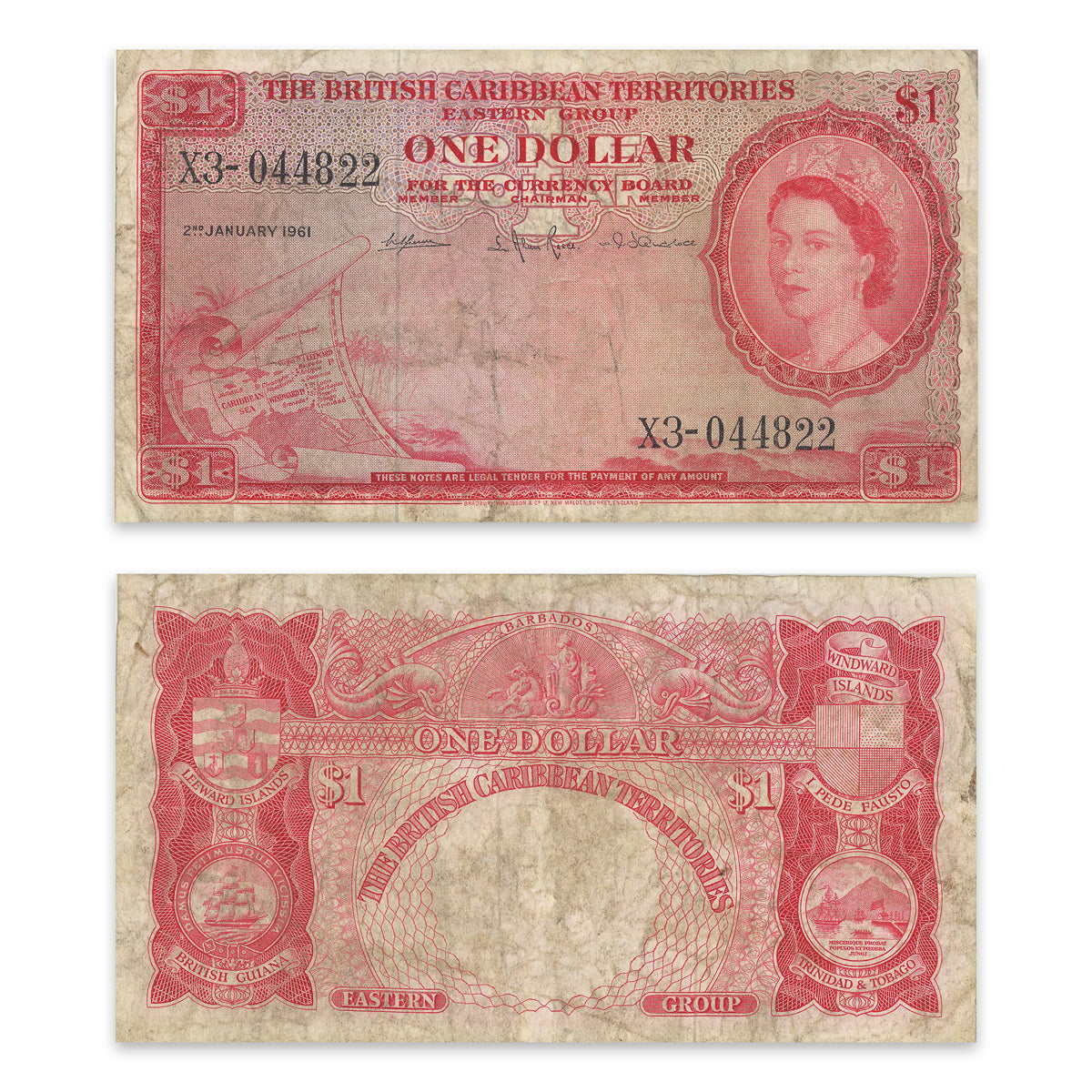 British Caribbean Territories 1953 1 Dollar P# 7c F-12