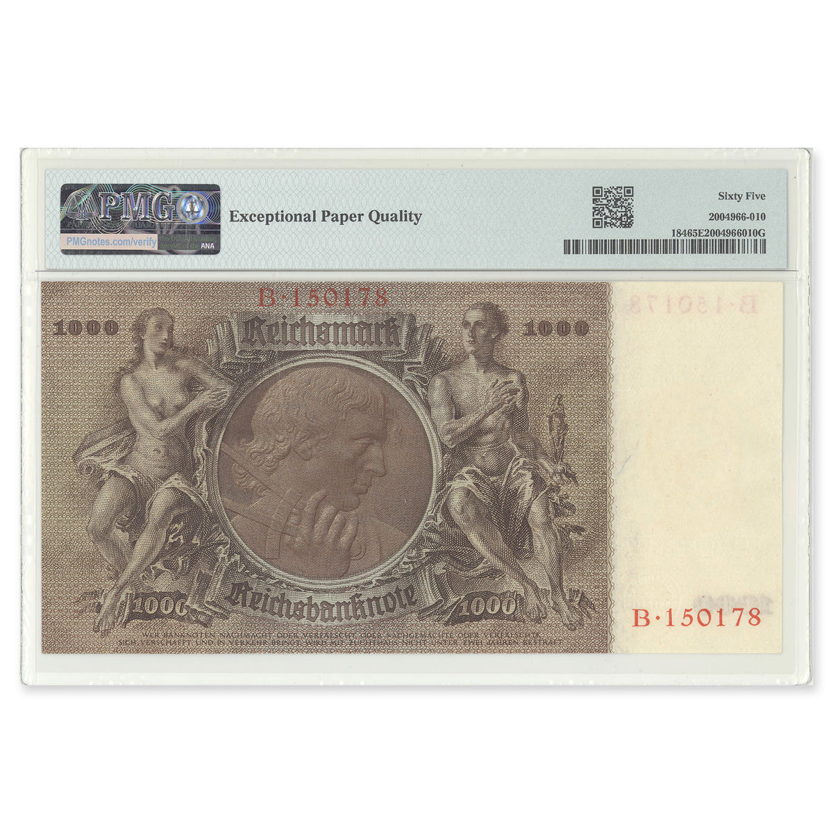 Germany 1936 1000 Reichsmark P# 184 PMG GUNC-65 EPQ