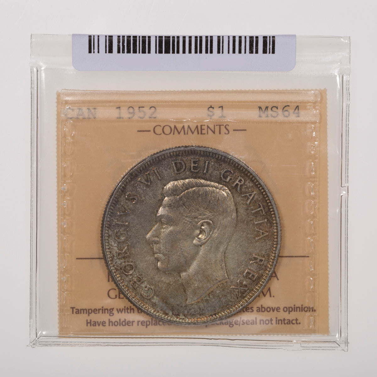 $1 1952 WL ICCS MS-64