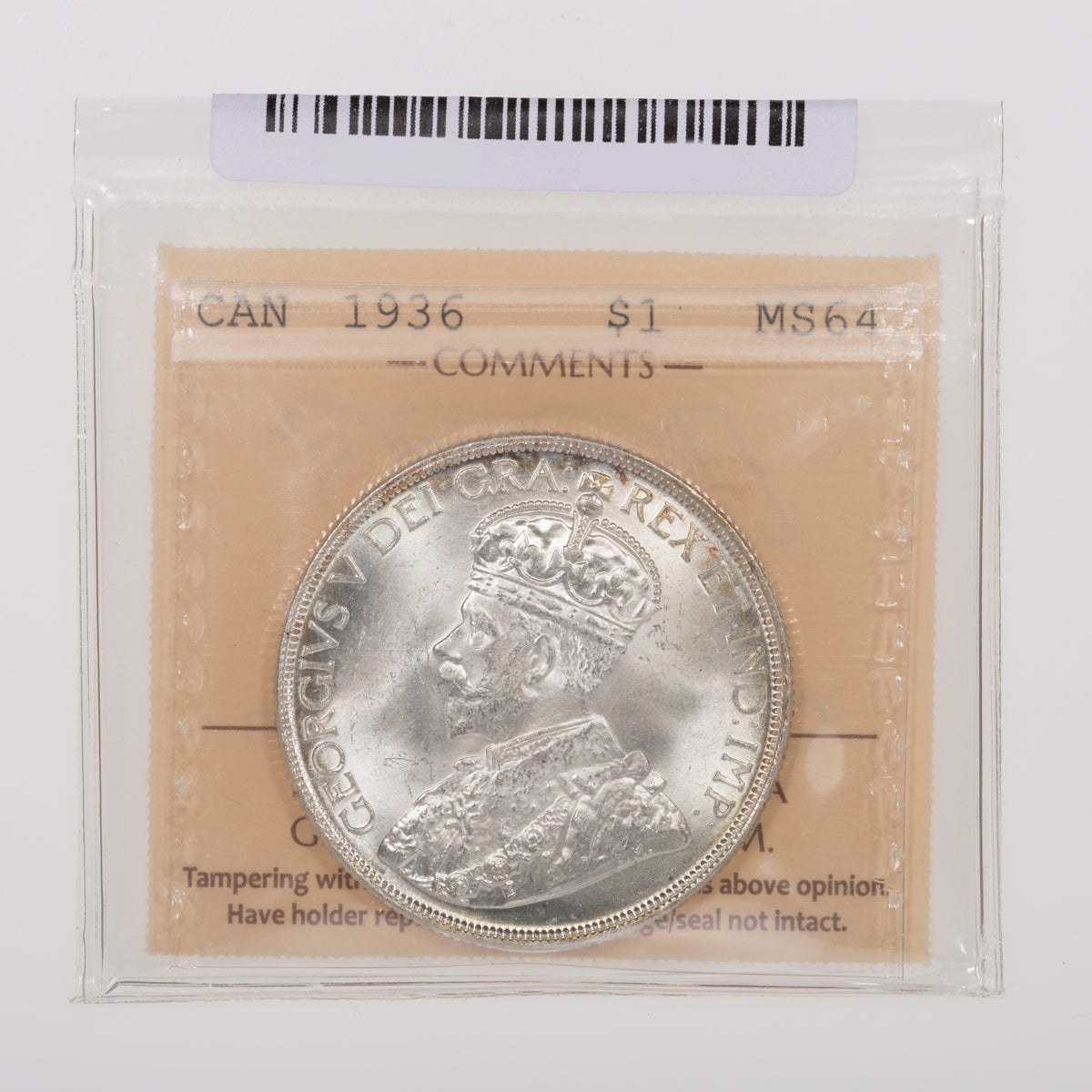 $1 1936 ICCS MS-64