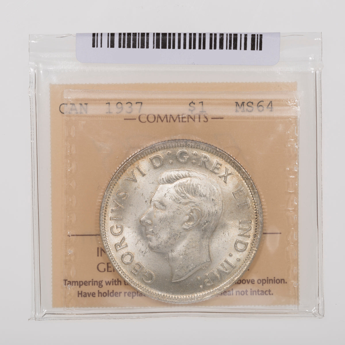 $1 1937 ICCS MS-64